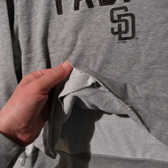 San Diego Padres DKNY Sports Distressed Look Sweatshirt SZ Small NWT - Picture 3 of 7